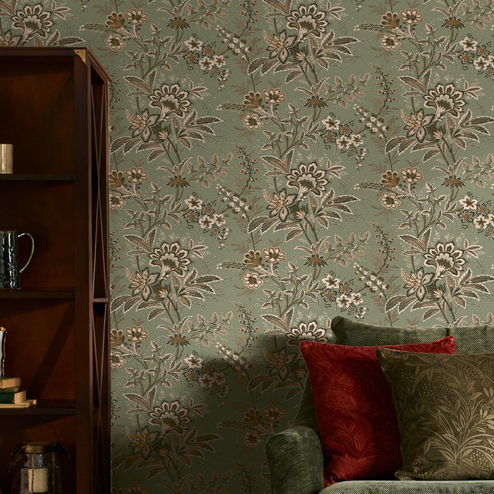 Laura Ashley Marlbrook Wallpaper - 146962 - Sage Green