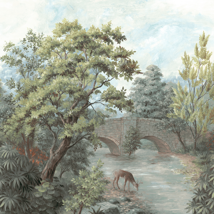 Laura Ashley Elmbridge Mural Wallpaper - 149072FXST - Dark Hedgerow