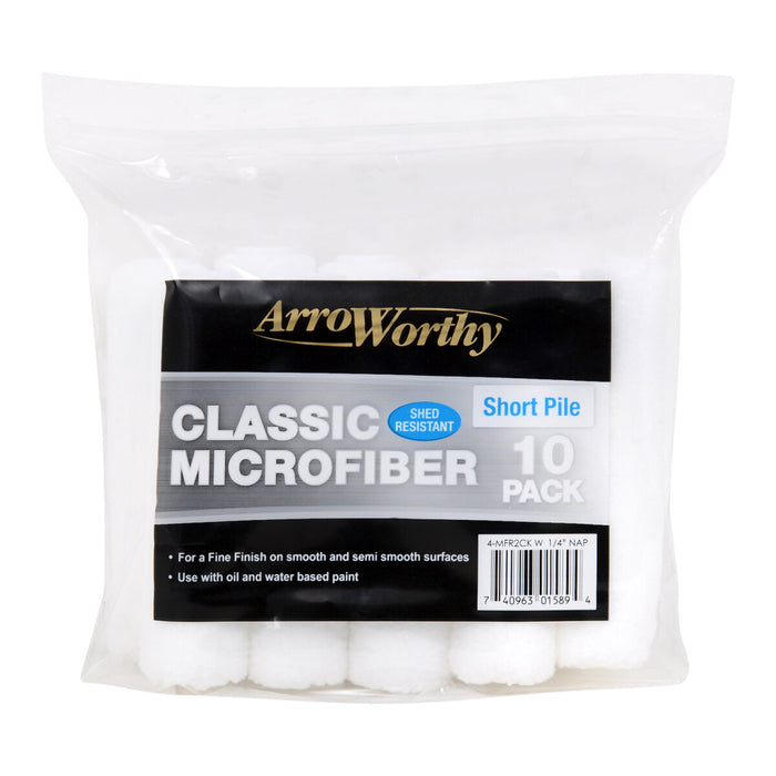 Arroworthy Classic Microfibre Mini Rod Style Short Pile (Pack of 10) 4" Roller