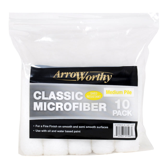 Arroworthy Classic 4" Microfibre Mini Rod Style Medium Pile (Pack of 10)