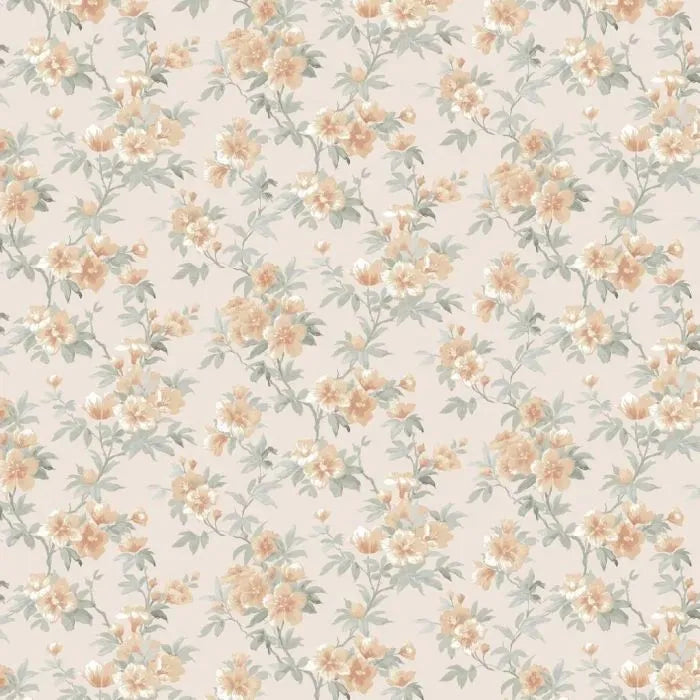Laura Ashley Rosamund Wallpaper - 127390 - Apricot