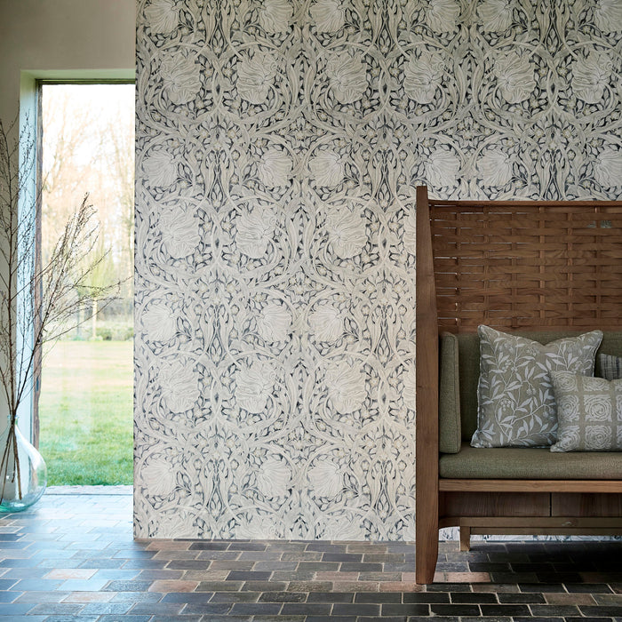 Morris & Co Pure Pimpernel Black Ink Wallpaper