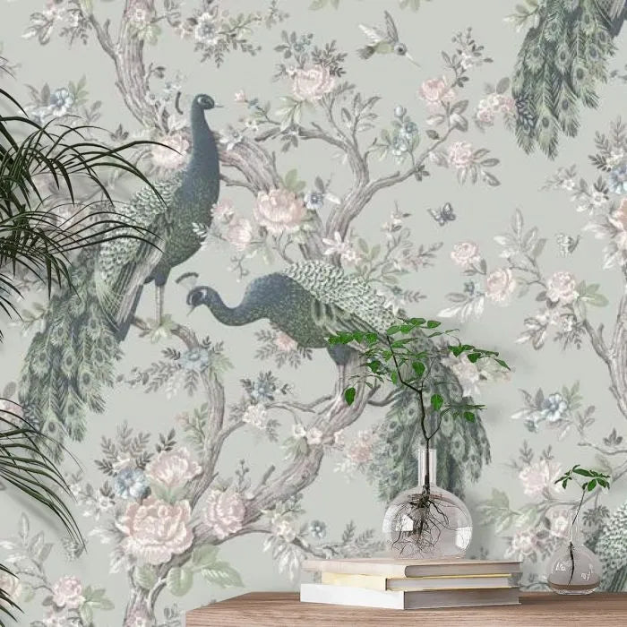 Laura Ashley Belvedere Wallpaper - 130113 - Sage Green