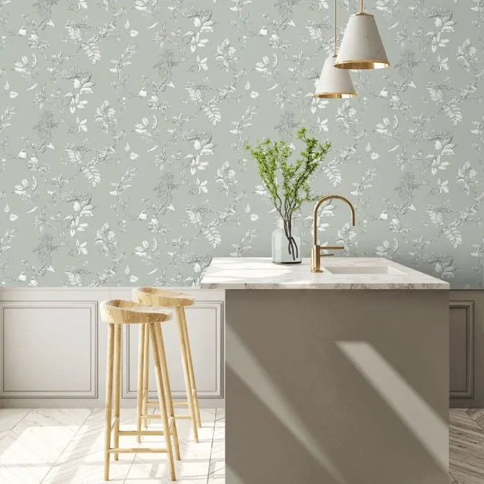 Laura Ashley Wallpaper Elderwood Sage 113348