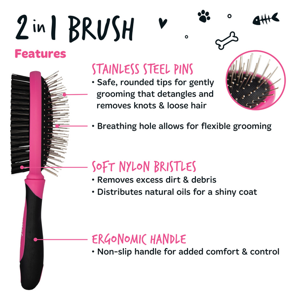 Bugalugs 2-in-1 Double Sided Grooming Brush