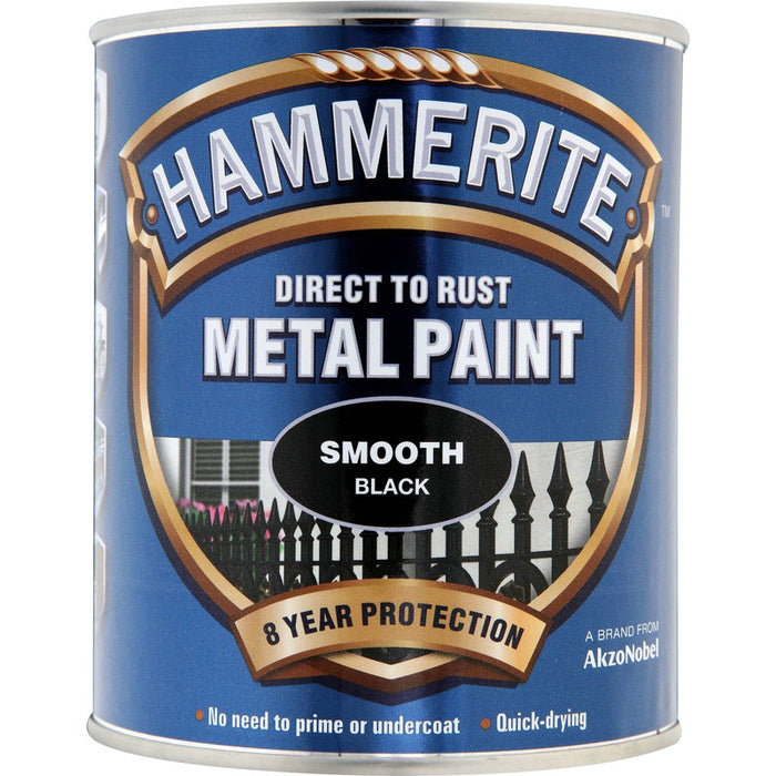 Hammerite Smooth Metal Paint 2.5ltr Black / White