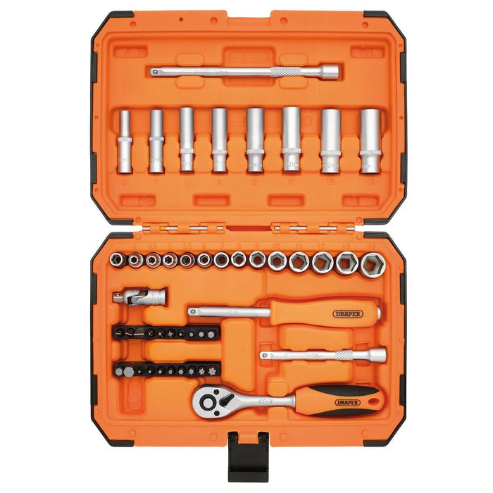 Draper HI-TORQ® 6 Point Socket Set, 1/4"(47 Piece) - 22109