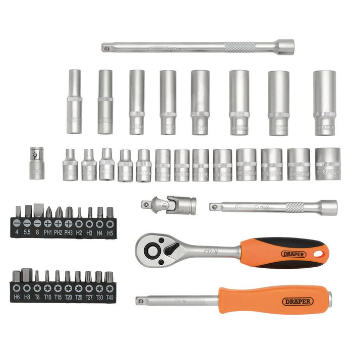 Draper HI-TORQ® 6 Point Socket Set, 1/4"(47 Piece) - 22109