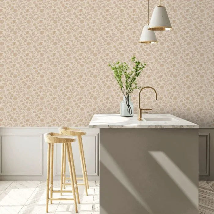 Laura Ashley Hemingway Wallpaper - 140318 - Caramel
