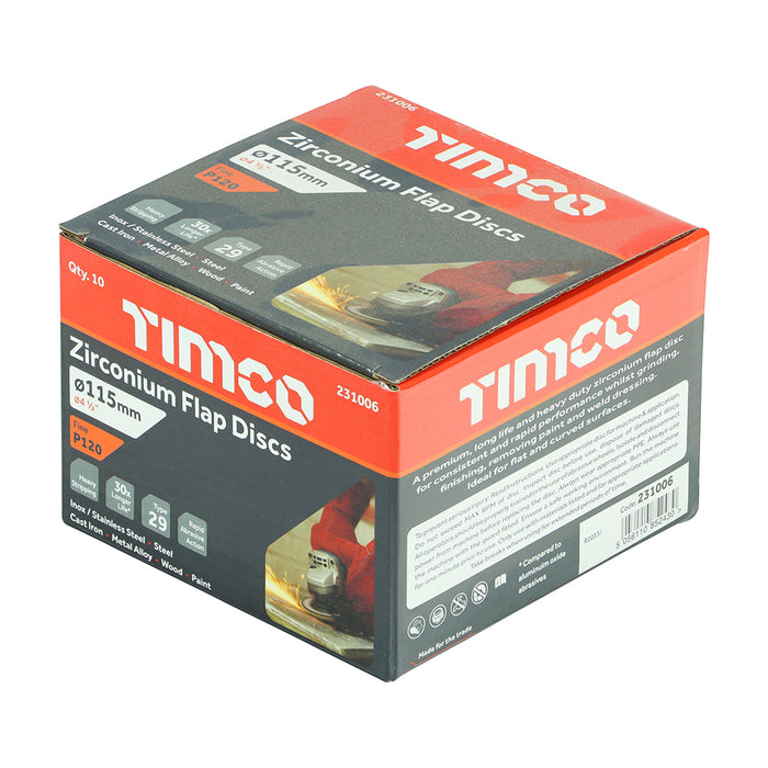 Timco Flap discs - P120 fine 115 mm - 10 PCS