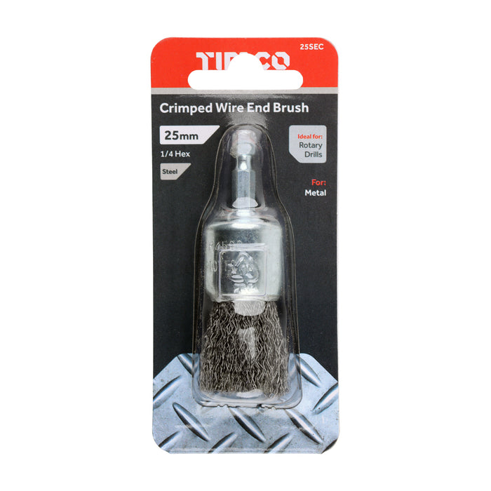 Timco Crimped Steel Wired Brush - End Brush 25mm - 1 PCS