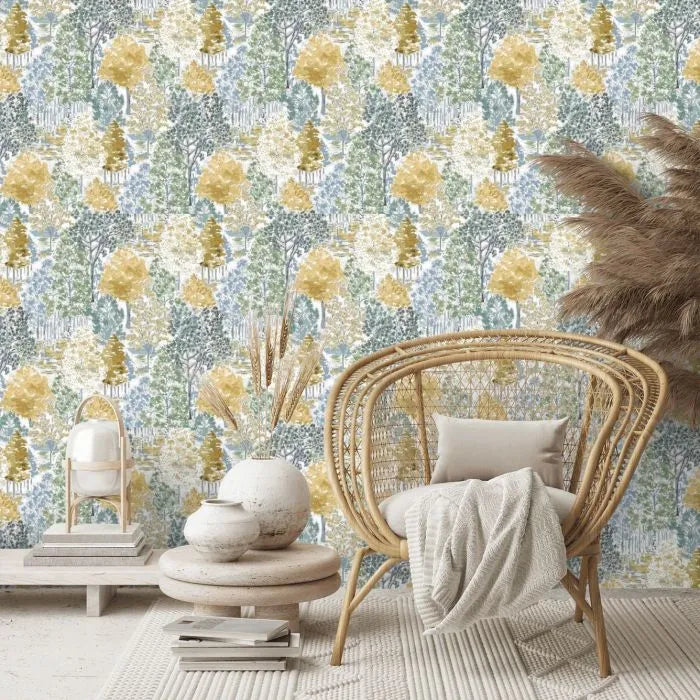 Laura Ashley Elston Garden Wallpaper - 130153 - Ochre Yellow