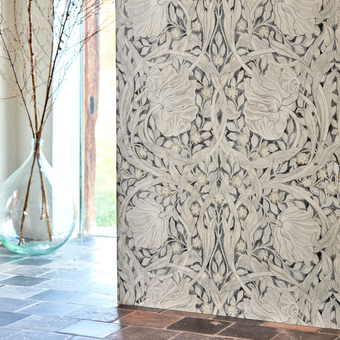 Morris & Co Pure Pimpernel Black Ink Wallpaper