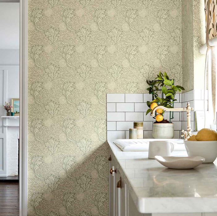 Morris & Co Apple Bay Leaf Wallpaper