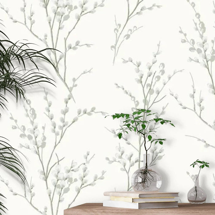 Laura Ashley Pussy Willow Wallpaper - 130115 - Sage Green