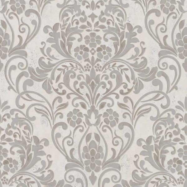 Galerie Floral Damask Wallpaper Grey 32603