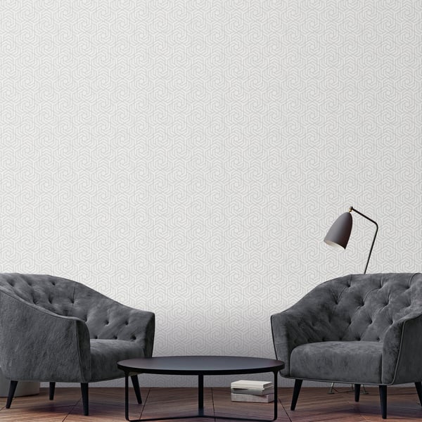 Galerie Hex Geometric Wallpaper Ivory 32607 — Abington Decorating Supplies