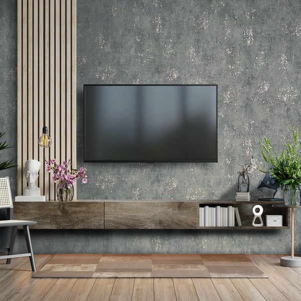 Galerie Industrial Plain Wallpaper Charcoal 32614