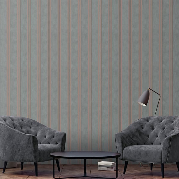 Galerie Mixed Stripe Wallpaper Slate 32637