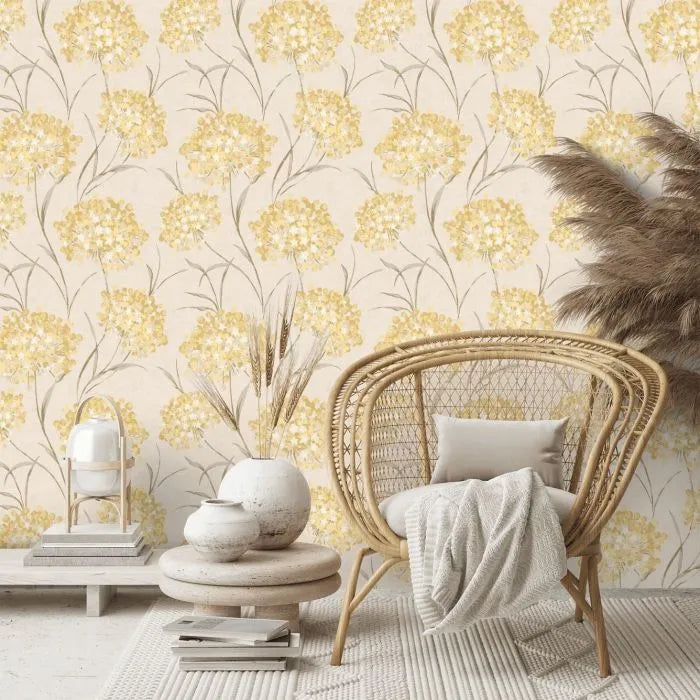 Laura Ashley Giselle Wallpaper -140330 - Ochre