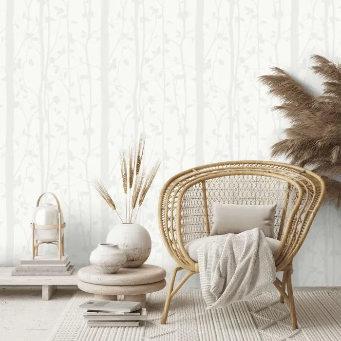 Laura Ashley Wallpaper Cottonwood Pearlescent White 113341