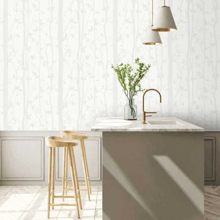 Laura Ashley Wallpaper Cottonwood Pearlescent White 113341