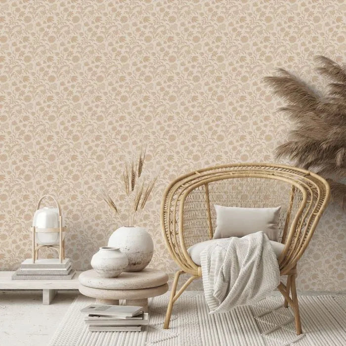 Laura Ashley Hemingway Wallpaper - 140318 - Caramel