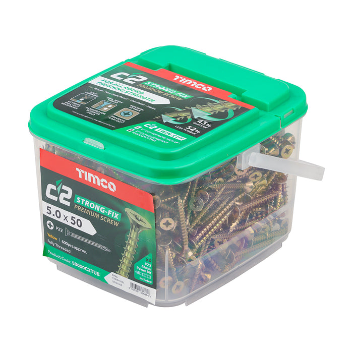 Timco C2 Strong-Fix PZ CSK ZYP 5.0 x 50 - 600 PCS