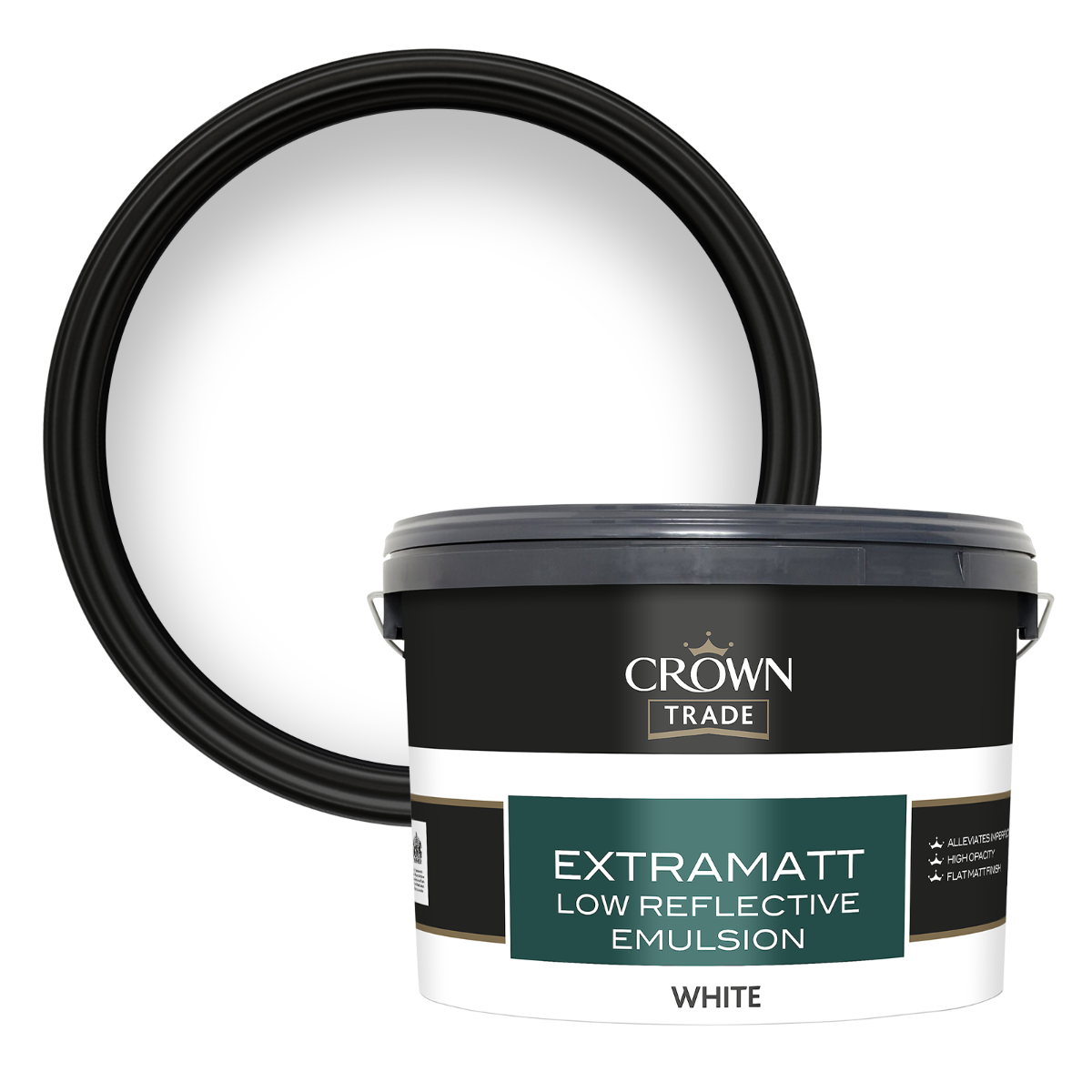 Crown Trade Extramatt White 10L Low Reflective Emulsion Paint for Ce