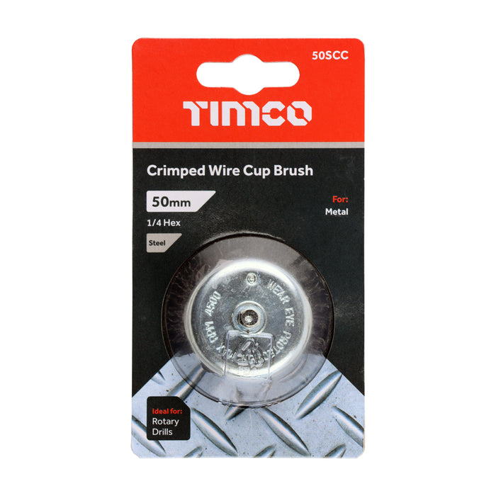 Timco Crimped Steel Wired Brush-Cup Brush 50mm - 1 PCS
