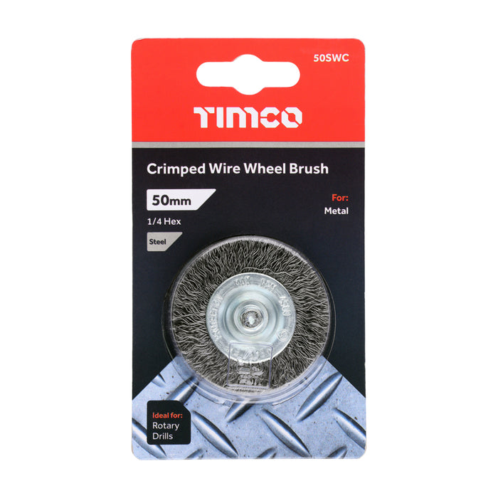 Timco Crimped Steel Wired Brush-Wheel Brush 50mm - 1 PCS