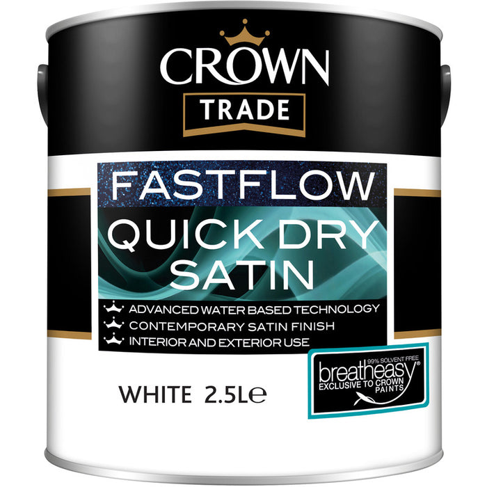 Crown Trade Fastflow Fastflow Quick Dry Satin White