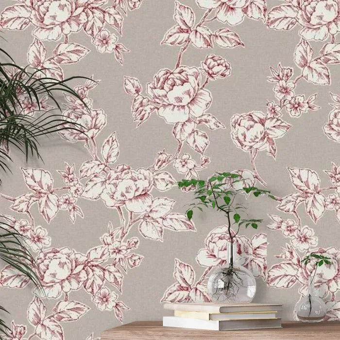 Laura Ashley Pollington Roses Wallpaper -127388 -  Dark Dove Grey