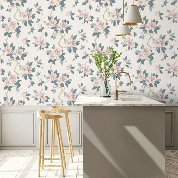Laura Ashley Maya Wallpaper - 130096 - Linen