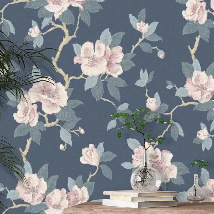 Laura Ashley Maya Wallpaper - 130095 - Dusky Seaspray