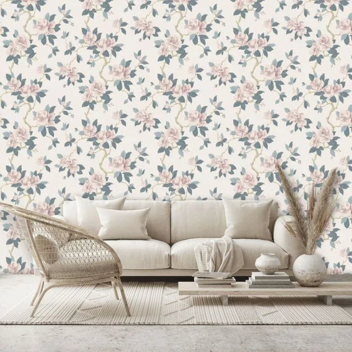 Laura Ashley Maya Wallpaper - 130096 - Linen