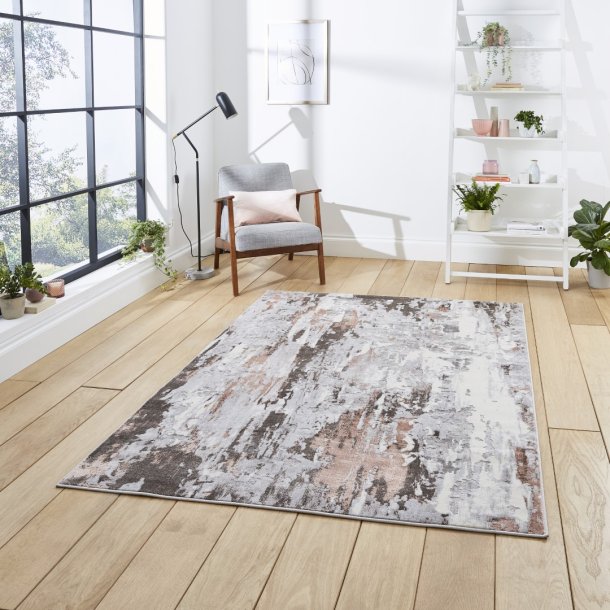 Apollo GR580 Grey/Rose Modern Abstract Rug