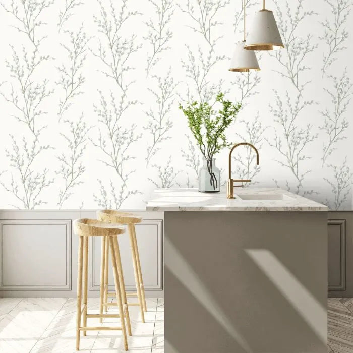 Laura Ashley Pussy Willow Wallpaper - 130115 - Sage Green