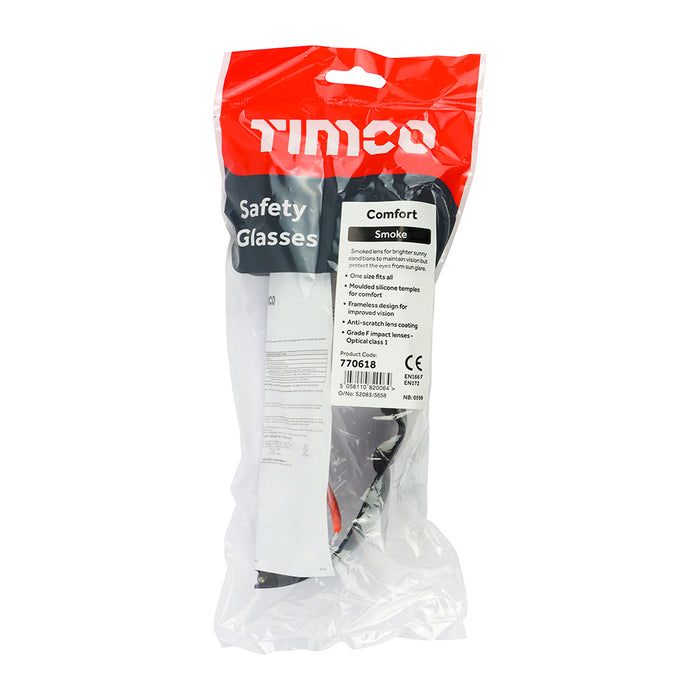 Timco Comfort Safety Glasses - Smoke - 770618