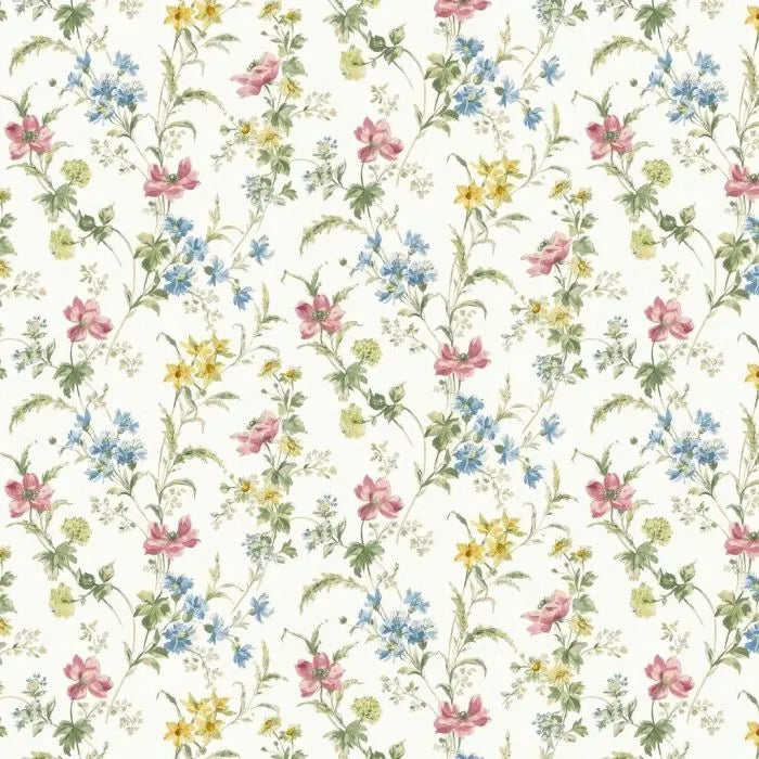 Laura Ashley Poppy Meadow Wallpaper - 127407 - Multi-Coloured