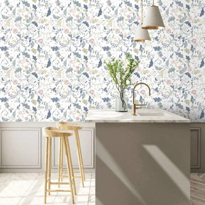 Laura Ashley Litton Wallpaper - 130099 - Dusky Seaspray