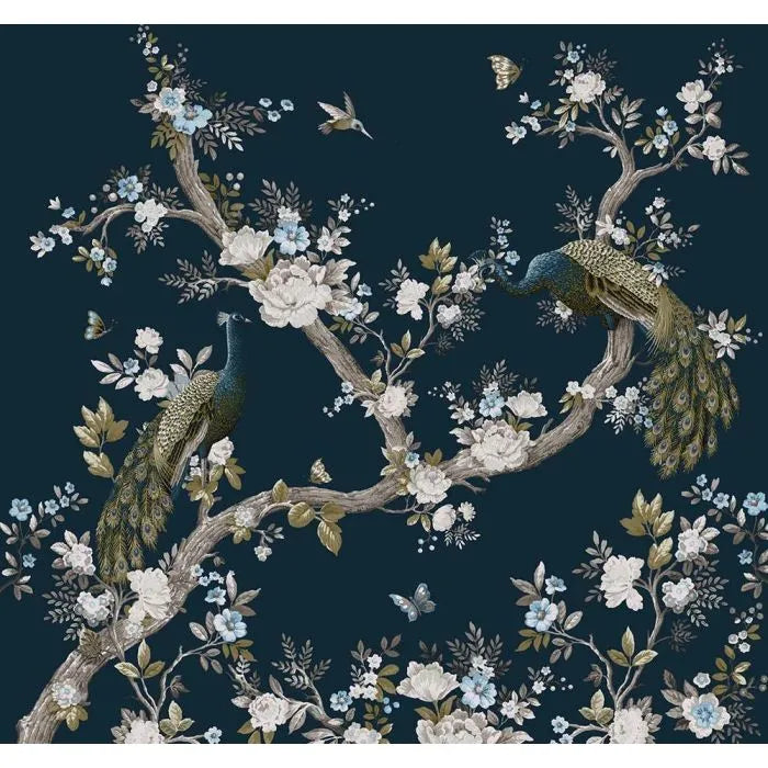 Laura Ashley Belvedere Mural Wallpaper - 121740FXST - White Midnight