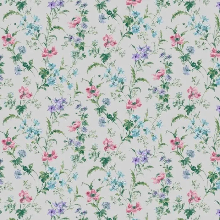 Laura Ashley Poppy Meadow Wallpaper - 127406 - Pale Violet