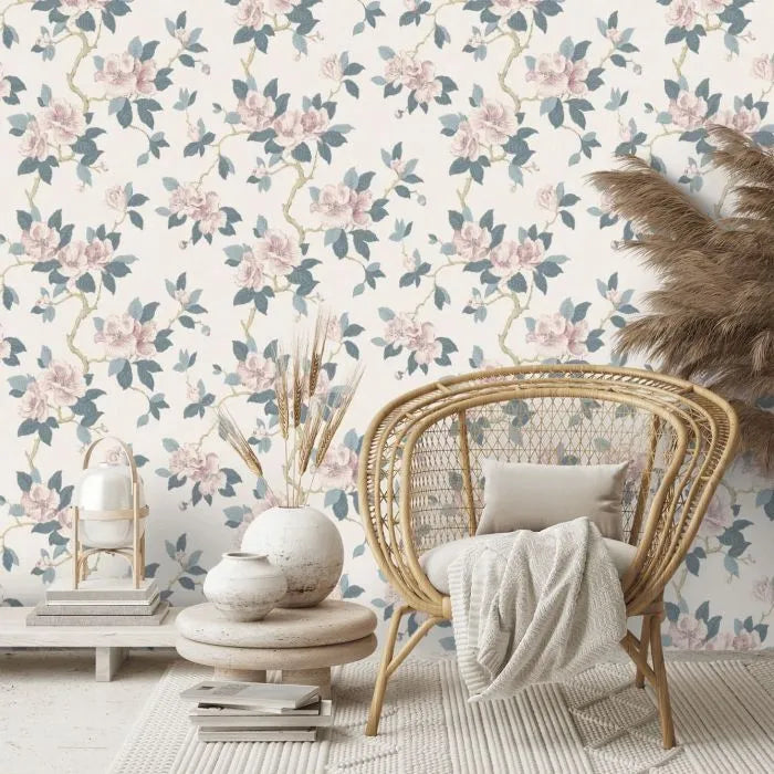 Laura Ashley Maya Wallpaper - 130096 - Linen