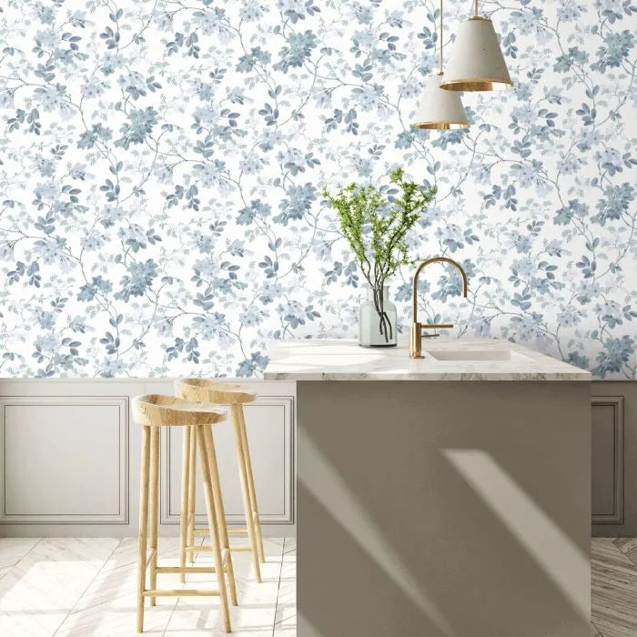 Laura Ashley Yewland Wallpaper - 130107 - Seaspray