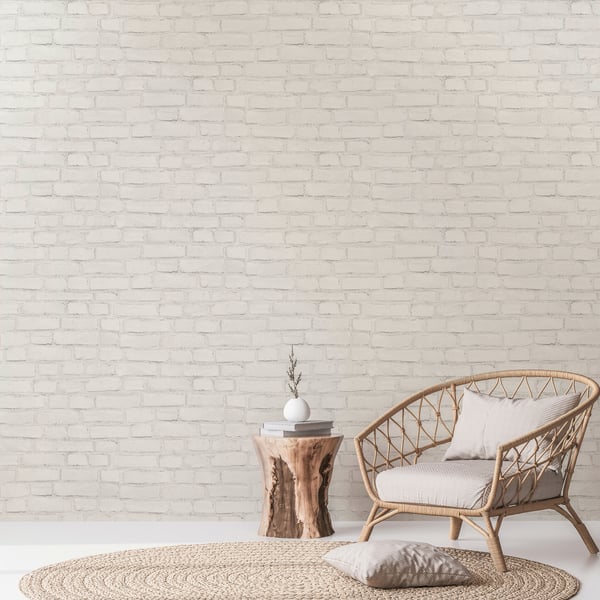 Galerie Bricks & More Wallpaper BB51101 Whitewash