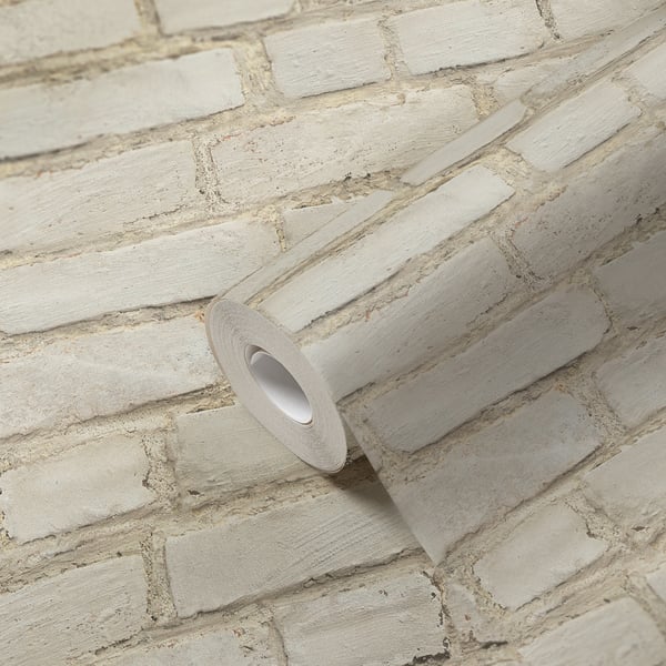 Galerie Bricks & More Wallpaper BB51102 Whitewashed Cream