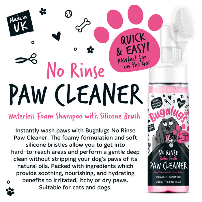 Bugalugs Baby Fresh No-Rinse Paw Cleaner for Dogs & Cats