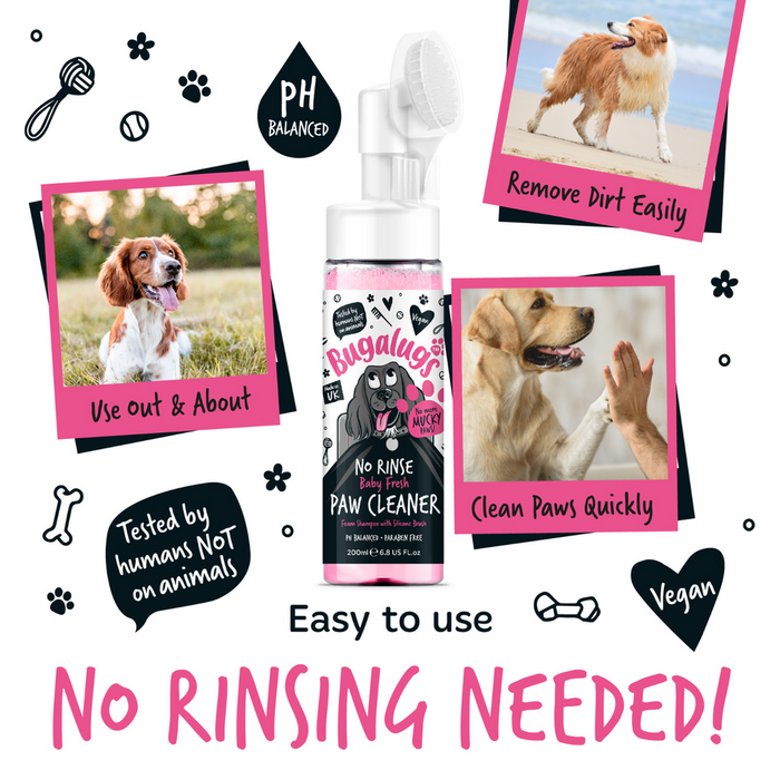 Bugalugs Baby Fresh No-Rinse Paw Cleaner for Dogs & Cats