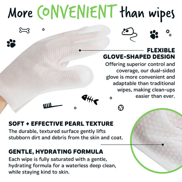 Bugalugs Fragrance Free Glove Pet Wipes for Full Body, Bum & Paws (30)